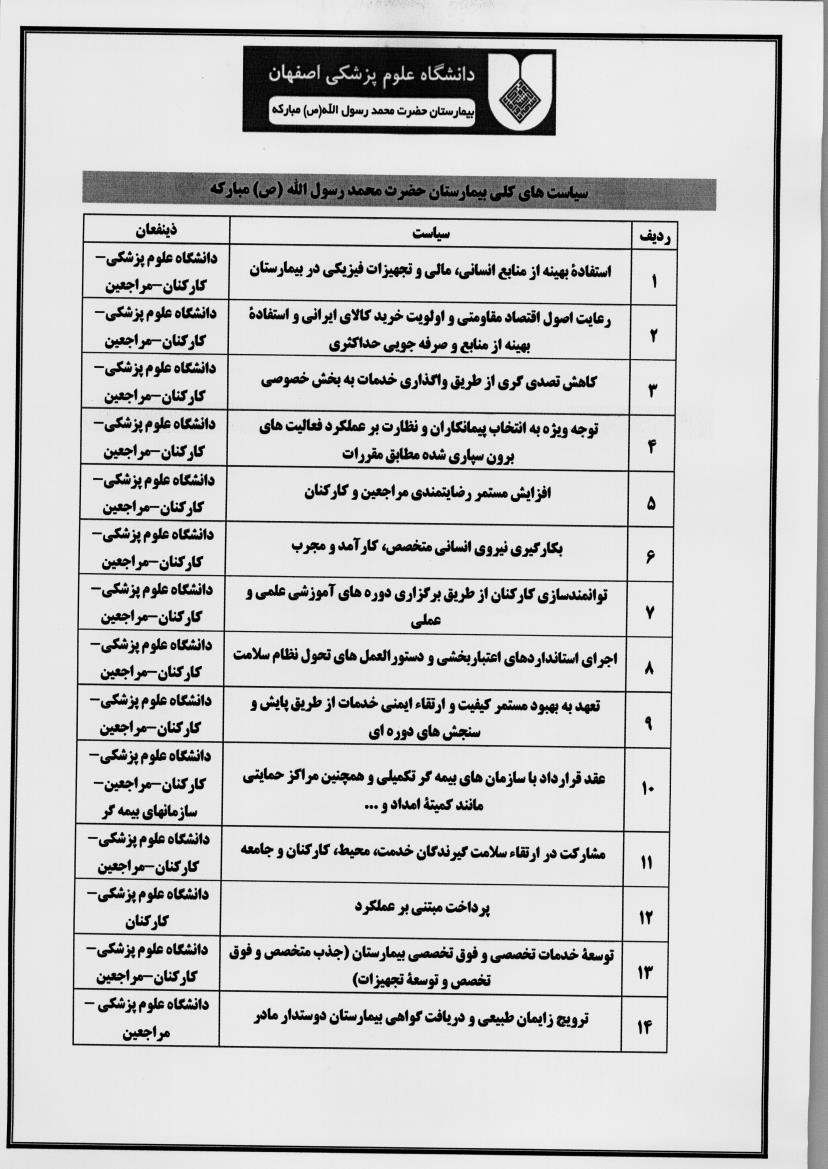 سیاست های بیمارستان